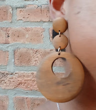 Load image into Gallery viewer, Handmade Wooden Clip on Hoops
