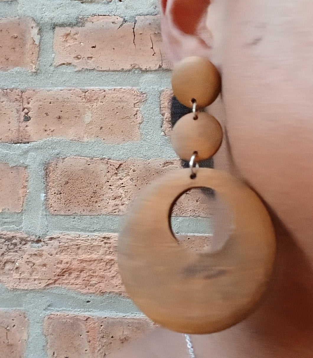 Handmade Wooden Clip on Hoops