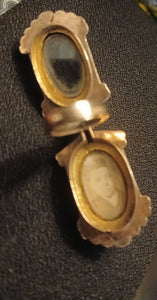 Victorian 10K Solid Rose Gold Decorated With Black Onyx and Carnelian Agate Pocket Watch Fob, Locket, Pendant. total weight 12 Grams