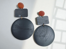 Load image into Gallery viewer, Large Handmade Geometric wood earrings
