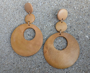 Handmade Wooden Clip on Hoops
