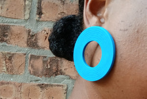 Pierced ears Minimalist Wood Geometric design Earrings  pierced ears