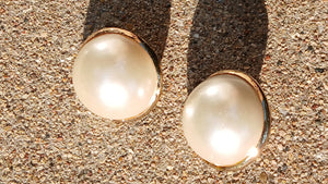 Chunky Faux Pearl Stud Clip On Earrings