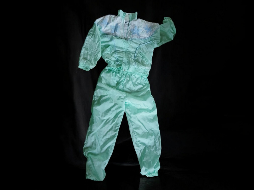 vintage 1980s Anny Mint Green Women's Track suit medium