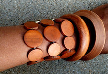 Load image into Gallery viewer, Abstract wooden cuff set of 3
