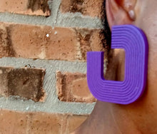 Load image into Gallery viewer, Pierced ears Minimalist Wood Geometric design Earrings  pierced ears
