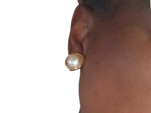 Vintage Monet pearl clip on studs