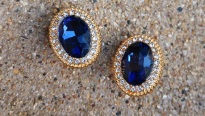 Crystal Stud Clip On Earrings