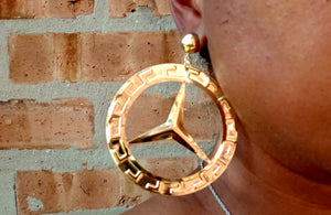 Vintage 1980s Benz Medallion hoops