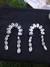Load image into Gallery viewer, Handmade Abstract cowrie drop earrings
