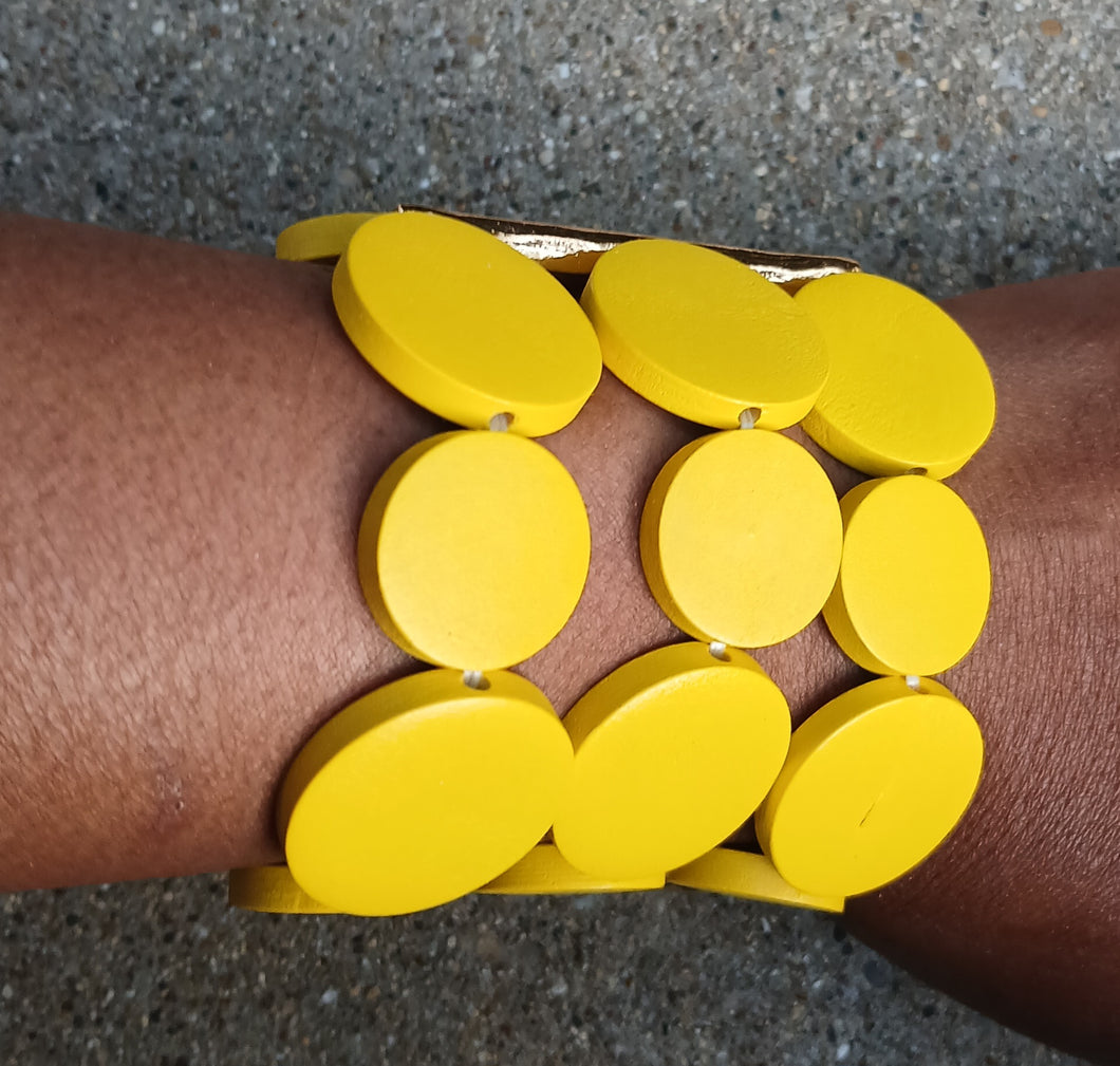 Abstract wooden cuff