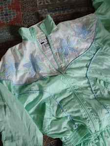 vintage 1980s Anny Mint Green Women's Track suit medium