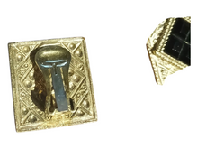 Load image into Gallery viewer, Vintage avant garde square medallion clip on studs 1980s
