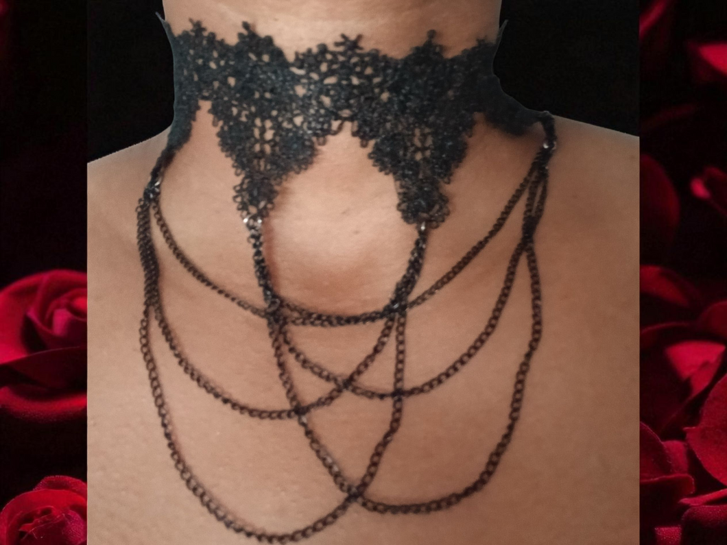 Vintage Gothic Lace choker Y2K era