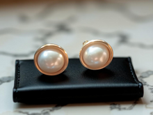 Load image into Gallery viewer, Vintage Monet pearl clip on studs
