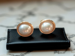Vintage Monet pearl clip on studs