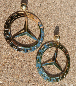 Vintage 1980s Benz Medallion hoops