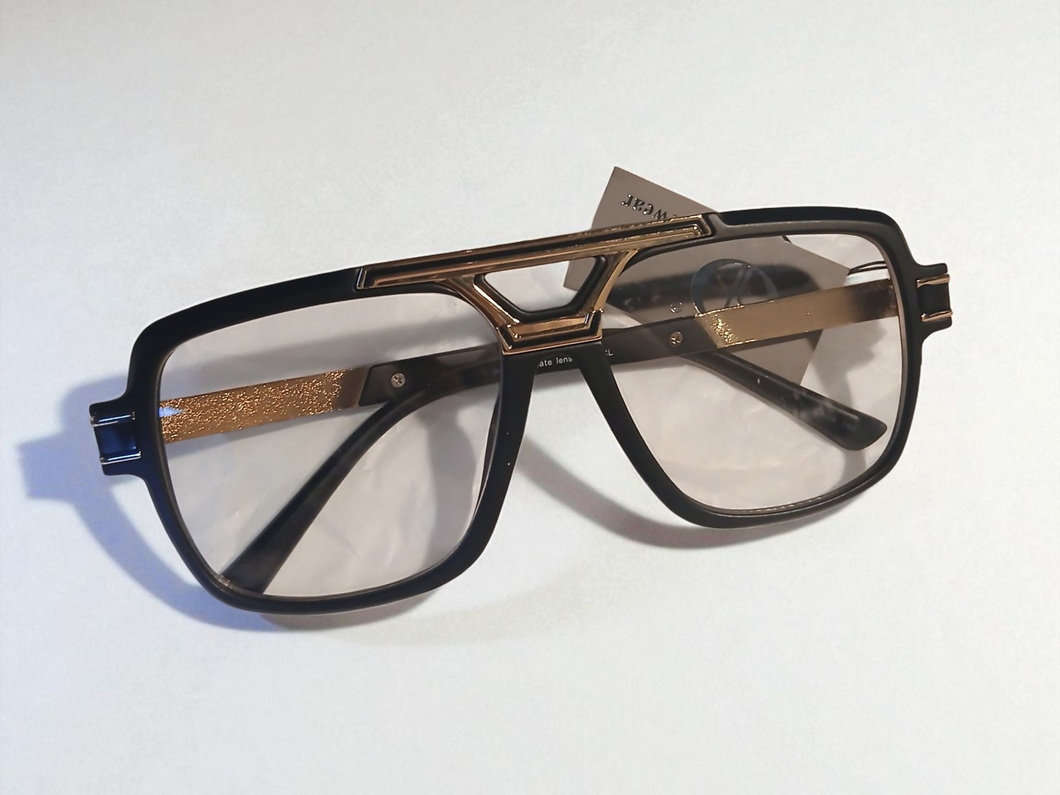 Vintage Style Mock Cazal Clear Lense Glasses