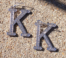 Load image into Gallery viewer, Rhinestone &quot;K&quot; Initial Earrings
