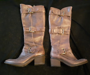 Rare Donald J. Pliner "Dax" Leather Harness Boots