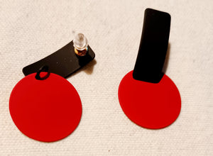 Small minimalist colorblock earrings