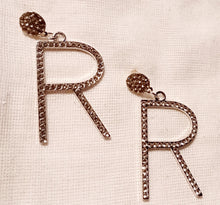 Load image into Gallery viewer, Rhinestone &quot;R&quot; Initial Earrings
