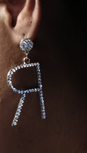 Load image into Gallery viewer, Rhinestone &quot;R&quot; Initial Earrings
