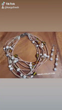 Load and play video in Gallery viewer, Vintage Wooden and Pearl Necklace Set
